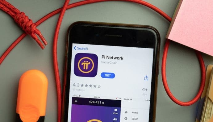 Ein Bild der Pi-Netzwerk-App in einem App-Store für Mobiltelefone